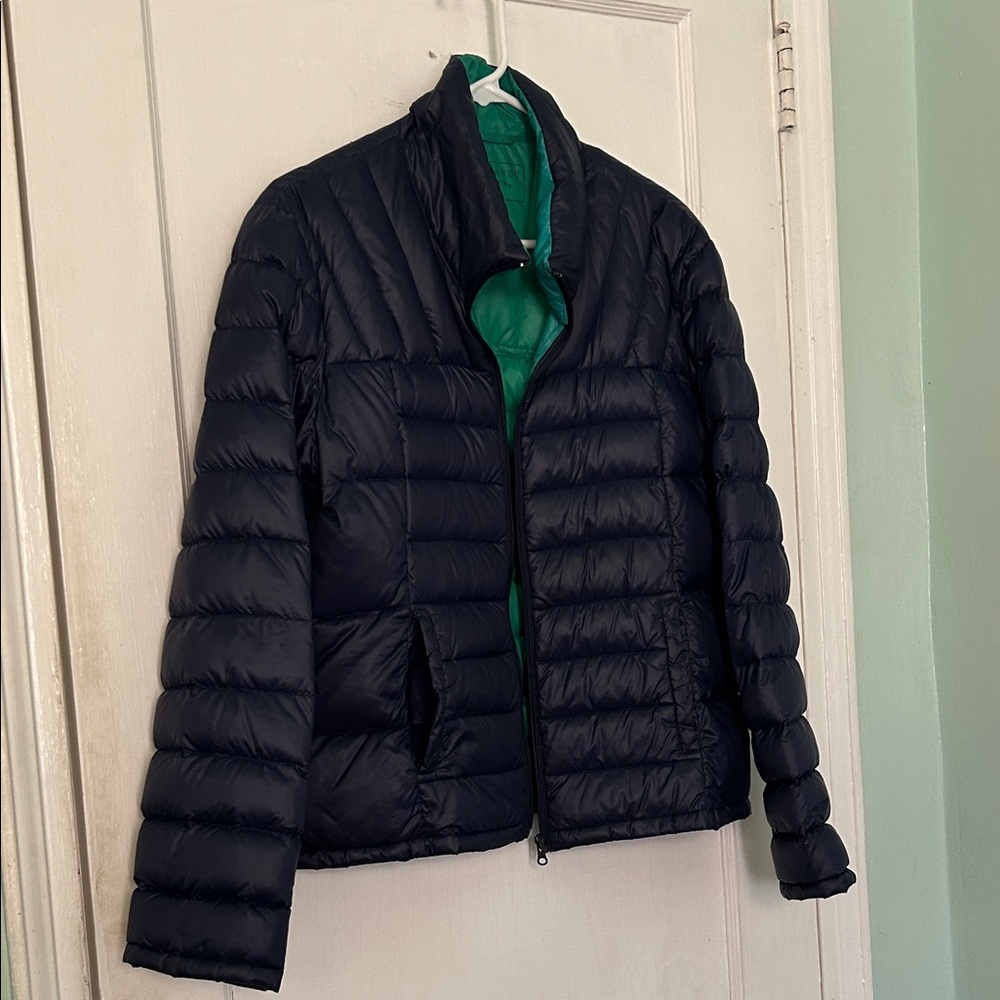 Bernardo Dark Puffer Jacket with Emerald Interior